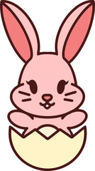 cute bunny in easter egg