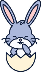cute bunny in easter egg