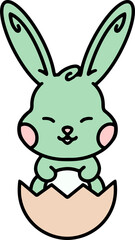 cute bunny in easter egg