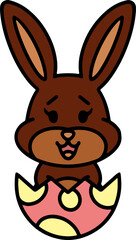 cute bunny in easter egg