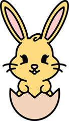 Obraz na płótnie Canvas cute bunny in easter egg