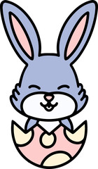 Obraz premium cute easter bunny cartoon with easter egg