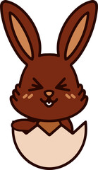 cute easter bunny cartoon with easter egg