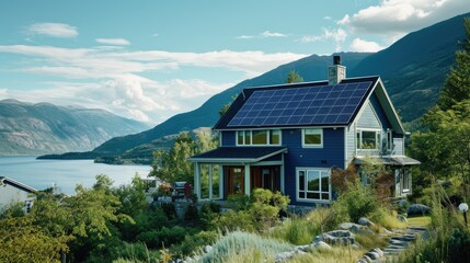 Fototapeta na wymiar Solar panels, residential solar installation 