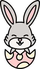 cute easter bunny cartoon with easter egg