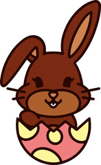 cute easter bunny cartoon with easter egg