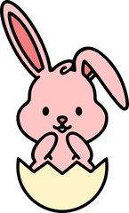 cute easter bunny cartoon with easter egg