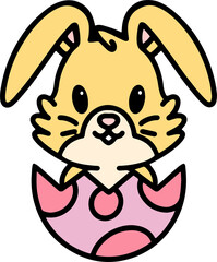 easter bunny cartoon with egg