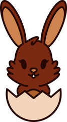 easter bunny cartoon with egg