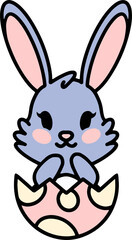 easter bunny cartoon with egg