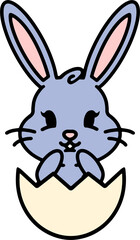 easter bunny cartoon with egg