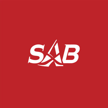 red sign, illustration of a design, icon, illustration of Letter elements, SAB logo design, vector logo design, Company brand logo, business logo