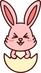 easter bunny cartoon with egg