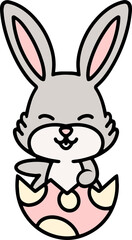 easter bunny cartoon with egg