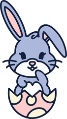 easter bunny cartoon with egg