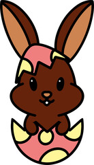 easter bunny cartoon with egg