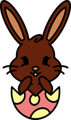 easter bunny cartoon with egg