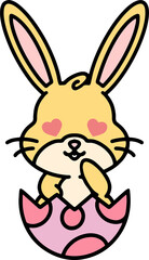 easter bunny cartoon with egg