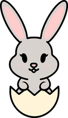 easter bunny cartoon with egg