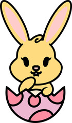 Obraz na płótnie Canvas easter bunny cartoon with egg