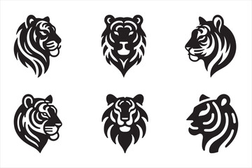 Silhouette Vector design of a Tiger Icon 