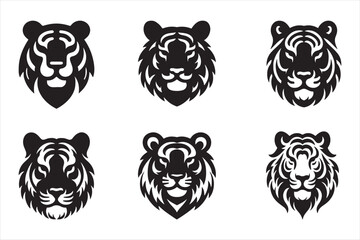 Fototapeta premium Silhouette Vector design of a Tiger Icon 