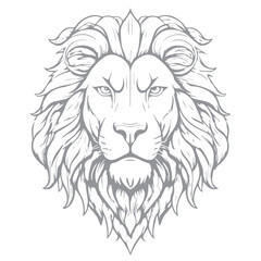 Lion head line art vector illustration...