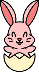 easter bunny cartoon with egg