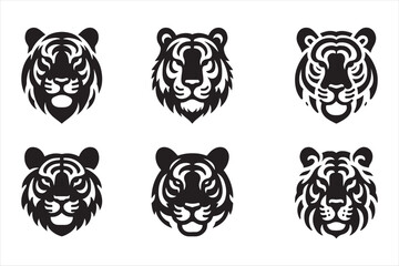 Silhouette Vector design of a Tiger Icon 