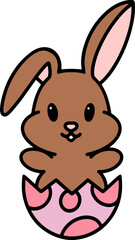 easter bunny cartoon with egg