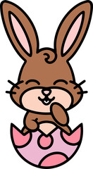 easter bunny cartoon with egg