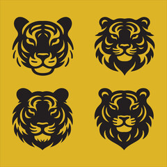 Silhouette Vector design of a Tiger Icon 