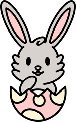 easter bunny cartoon with egg