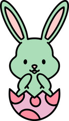Obraz premium easter bunny cartoon with egg