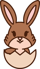 Obraz premium easter bunny in an easter egg shell