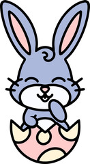 easter bunny in an easter egg shell