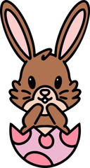 easter bunny in an easter egg shell