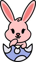 easter bunny in an easter egg shell