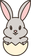 easter bunny in an easter egg shell