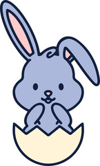easter bunny in an easter egg shell