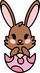 Obraz premium easter bunny in an easter egg shell