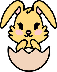 easter bunny in an easter egg shell