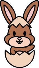 easter bunny in an easter egg shell
