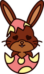 easter bunny in an easter egg shell