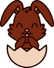 easter bunny in an easter egg shell