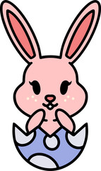 easter bunny in an easter egg shell