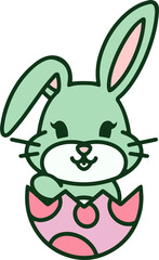 easter bunny in an easter egg shell