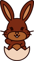 easter bunny in an easter egg shell