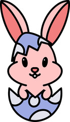 easter bunny in an easter egg shell