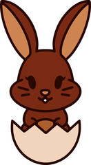 easter bunny in an easter egg shell